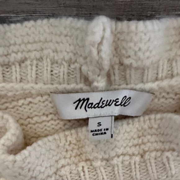 Madewell Ivory Ribbed Crew Neck Sweater - Picture 2 of 4